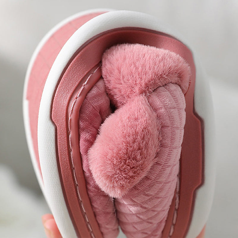 Large-size  Warm Thick-soled Flat-bottom Outer Wear Plus Fleece Cotton Shoes