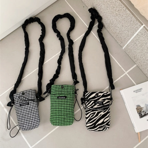 Houndstooth Pattern Shoulder Messenger Bag