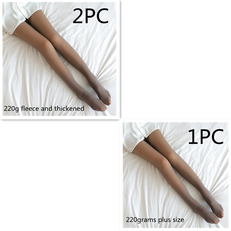 Fake Translucent Plus Size Leggings Fleece Lined Tights Fall And Winter Warm Fleece Pantyhose Women Fleece Lined Pantyhose Thermal Winter Tights
