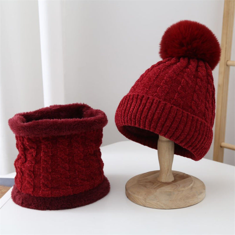Women's Fashion Warm Fleece Thickened Scarf Hooded Hat