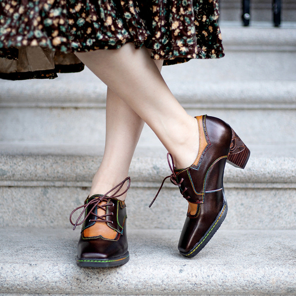 Retro Spring And Summer Ethnic Style High Heels Women's Shoes