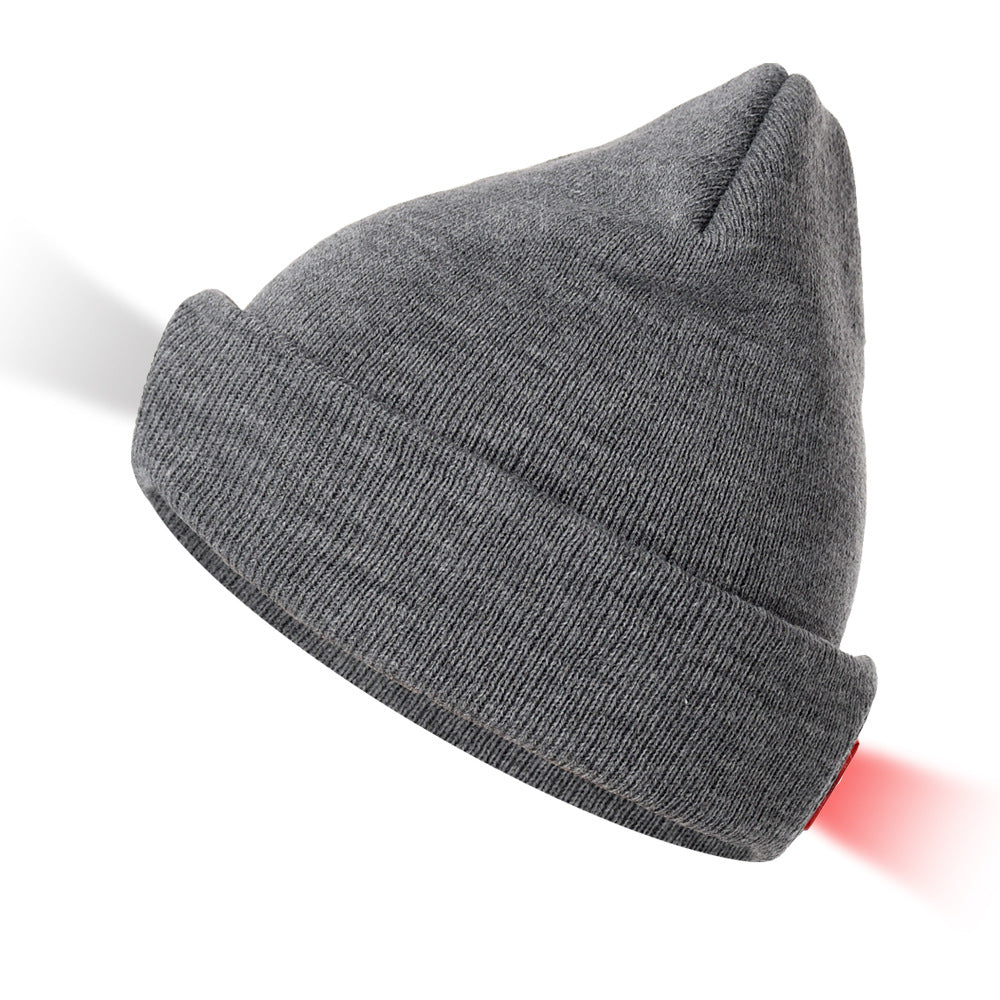Rechargeable Model Outdoor Sports Dual Light Model LED Light Knitted Hat