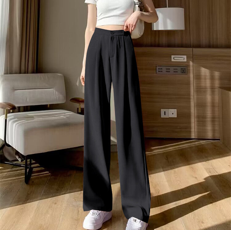 Suit Straight-leg Pants Women's Mid-waist Drape
