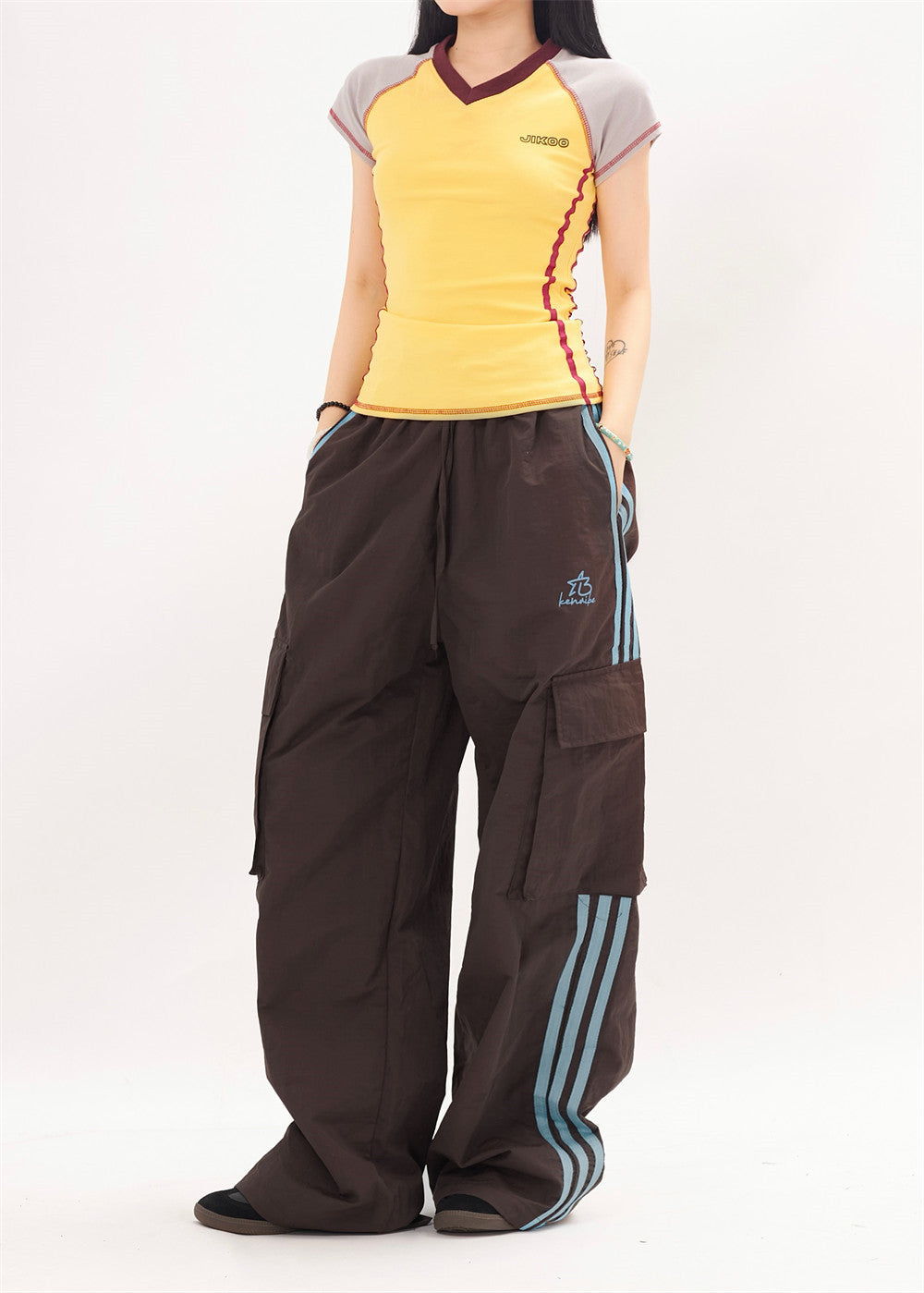 Sports Loose Trousers Men's And Women's Side Stripes