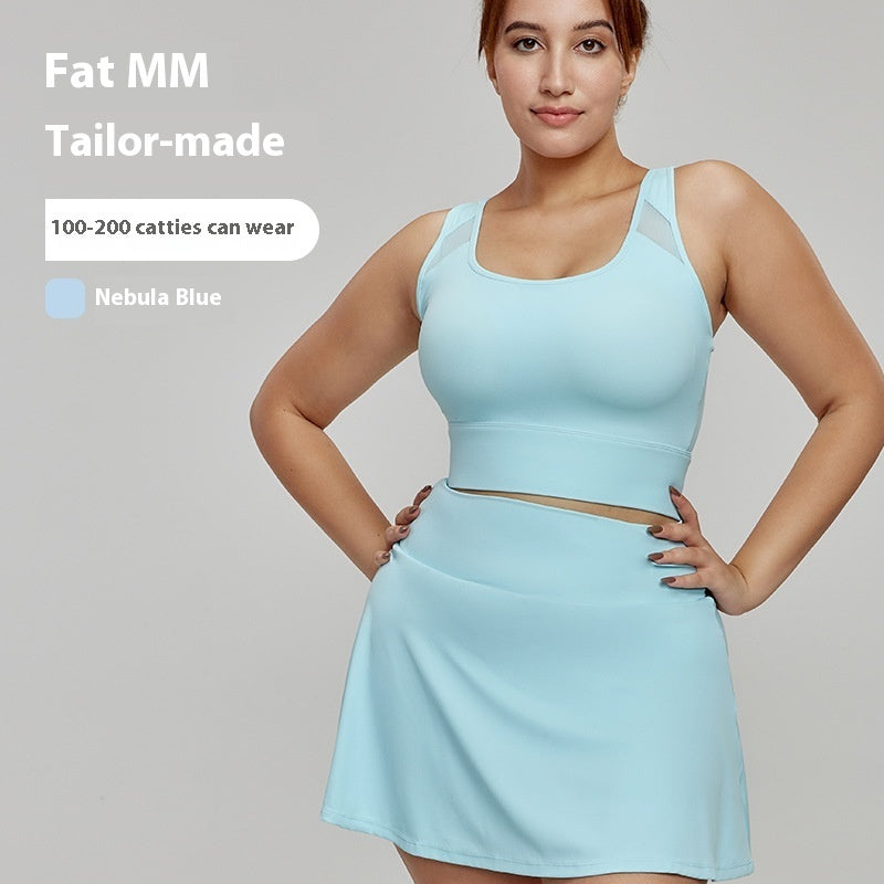 Chubby Plus Size Women's Clothing Yoga Clothes Mesh Breathable Fat Sister Slimming Top