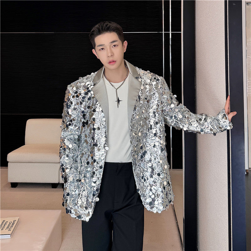 New Trendy Fashionable Small Niche Design Suit With Large Sequins