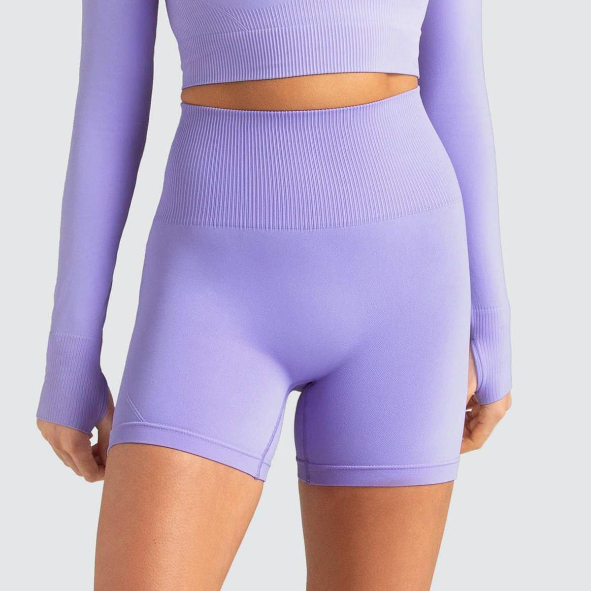 Seamless Sports Solid Color Tight Shorts