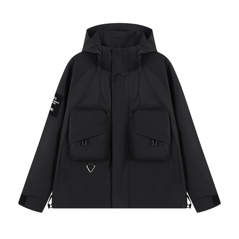 Tooling Style Shell Jacket Coat And Trench Hoodie