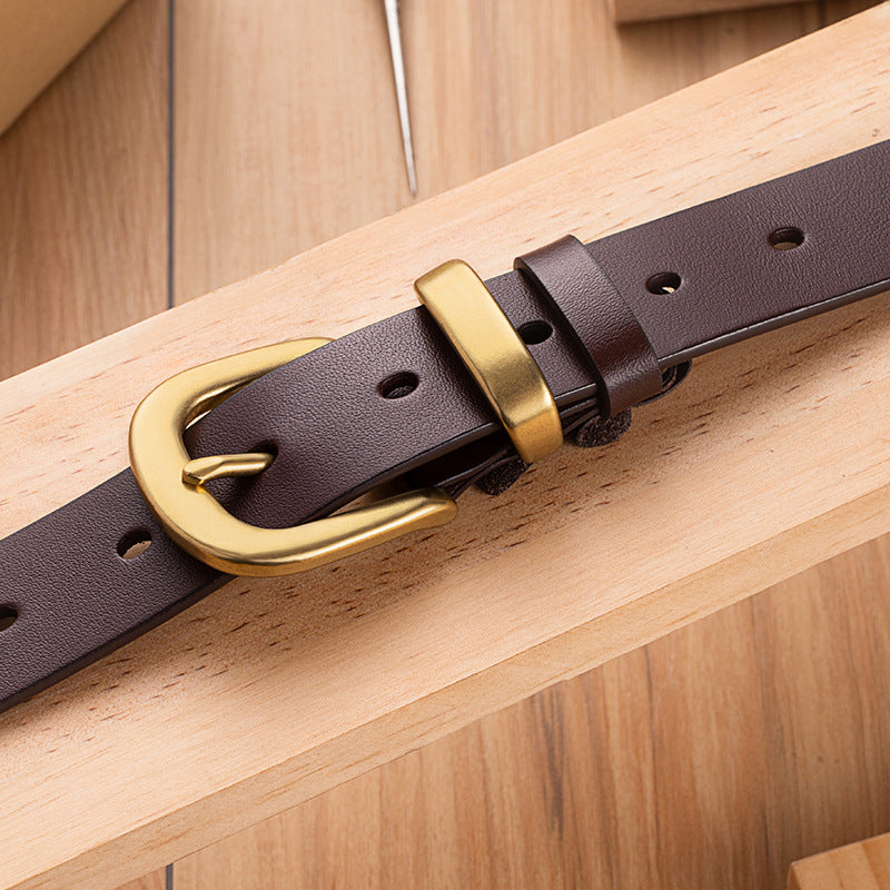 New First Layer Cowhide Belt Simple Copper Decorative Pin Buckle All-match Wholesale Leather
