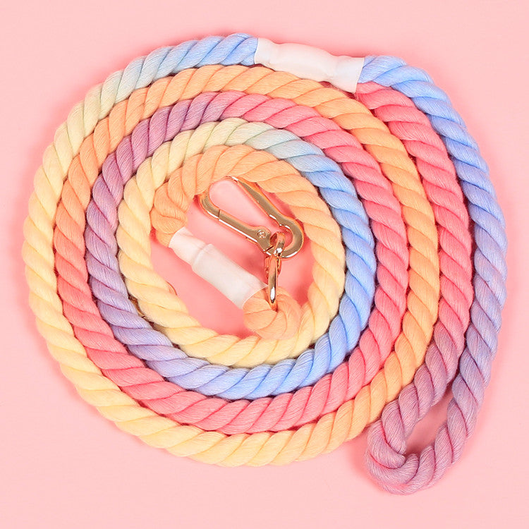 Dog Rainbow Traction Rope Explosion-proof And Adjustable
