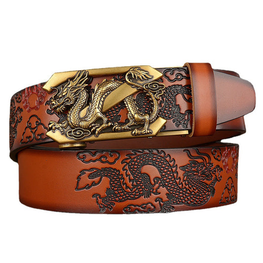 Ssangyong Play Bead Carved Men's Belt