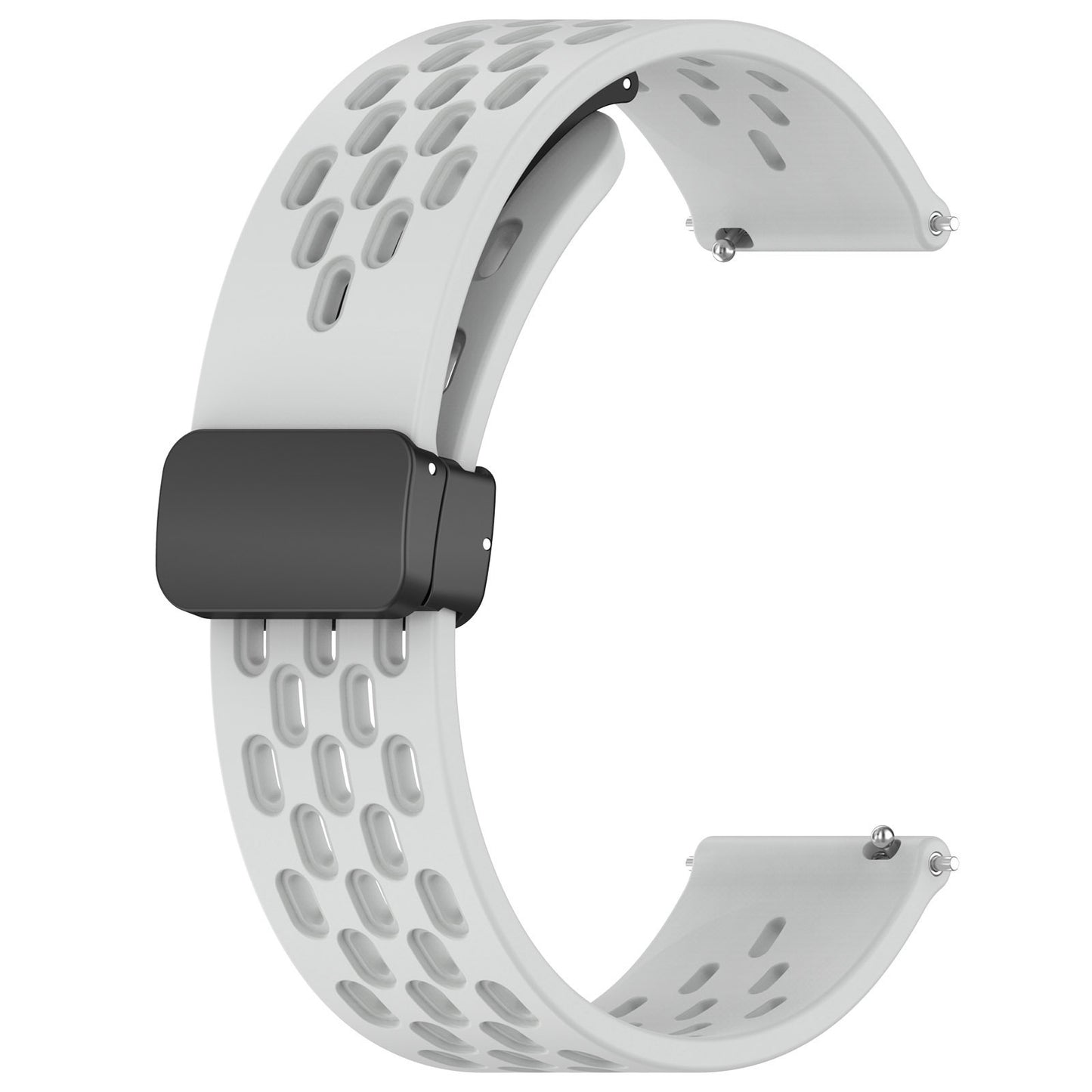 Simple Solid Color Magnetic Buckle Breathable Hole Strap