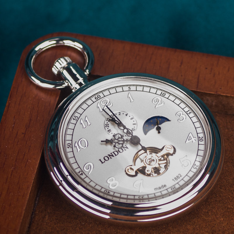 Starry Sky Open-Back Mechanical Pocket Watch