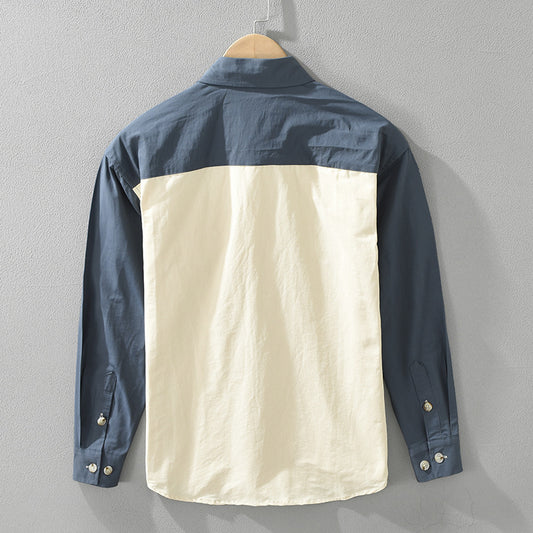 Retro-syet langærmet skjorte til mænd