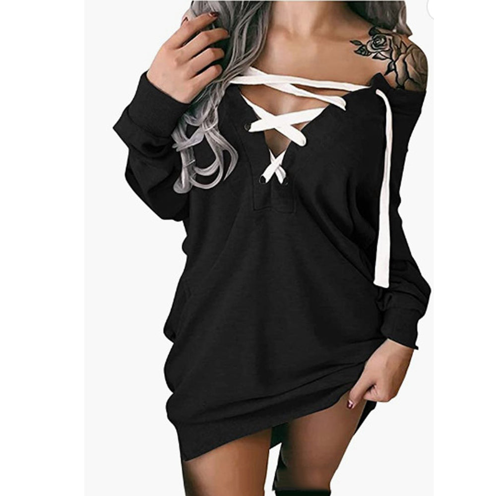 European And American Autumn And Winter Women's Off-the-shoulder Sweater Bag Hip Skirt Top