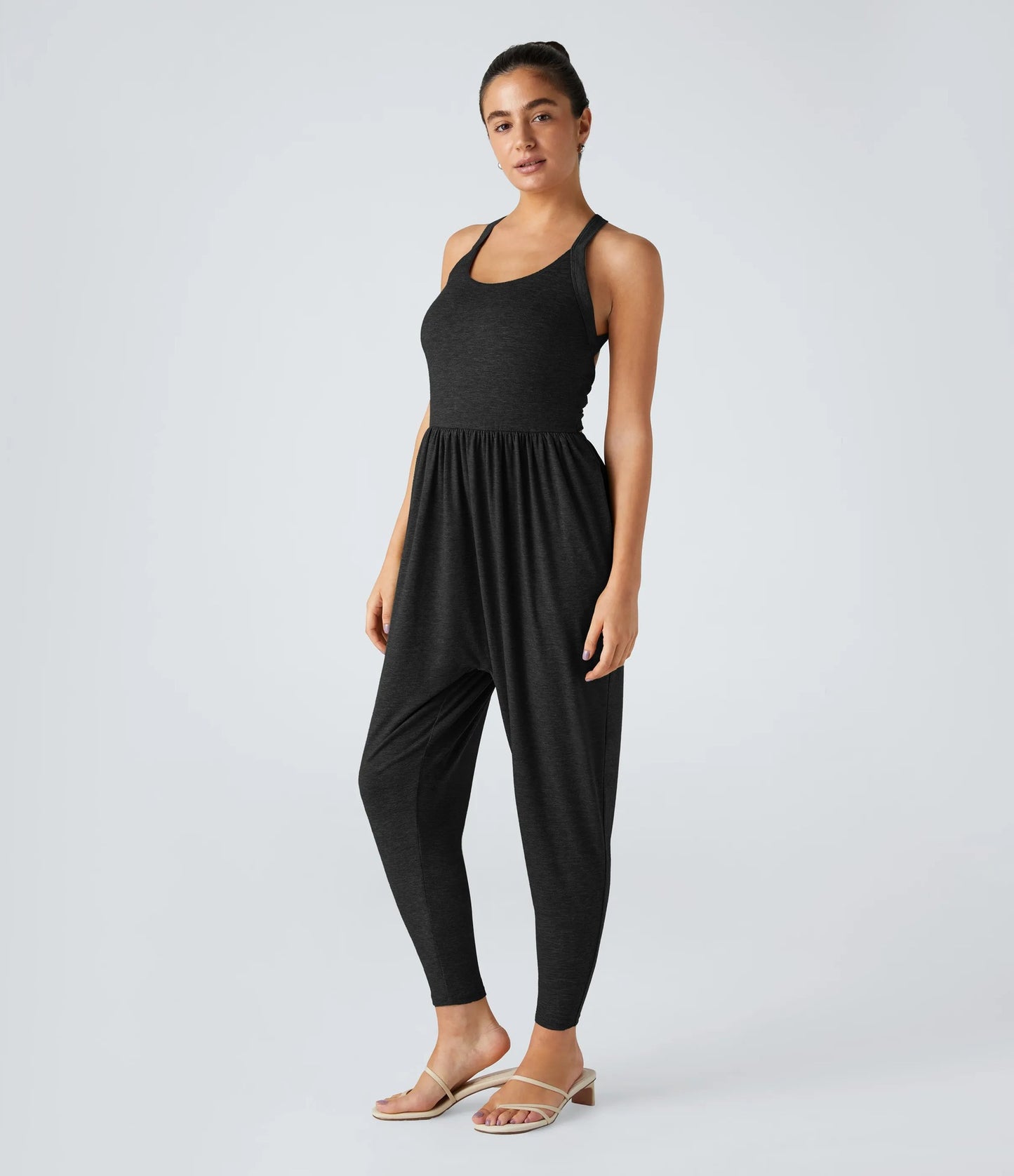 Women's Sleeveless Lace-up Sexy Ankle-tied Hip-lifting Jumpsuit