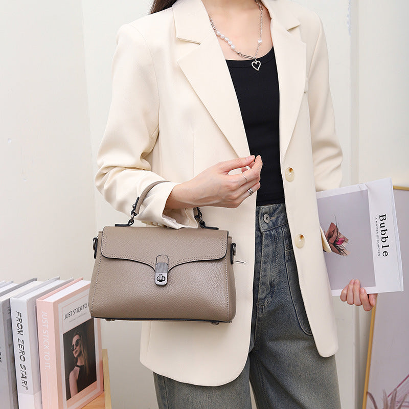 First Layer Cowhide Casual Handheld Versatile Crossbody Bag