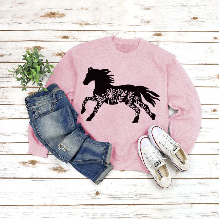 European And American Round Neck Jacket Long Sleeve Printing