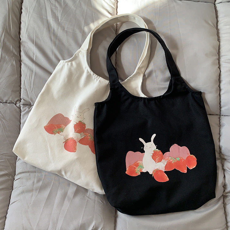 New Women's One Shoulder Japanese Cartoon Canvas Bag