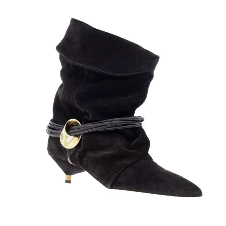 Womens Retro Pointed-Toe Stiletto Western Cowboy Boots