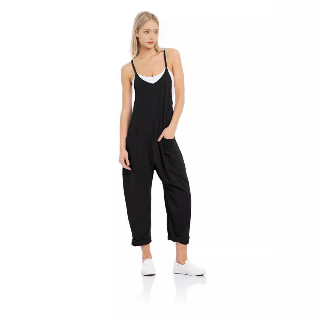 Plus-size Casual Knitted Overalls With Suspenders