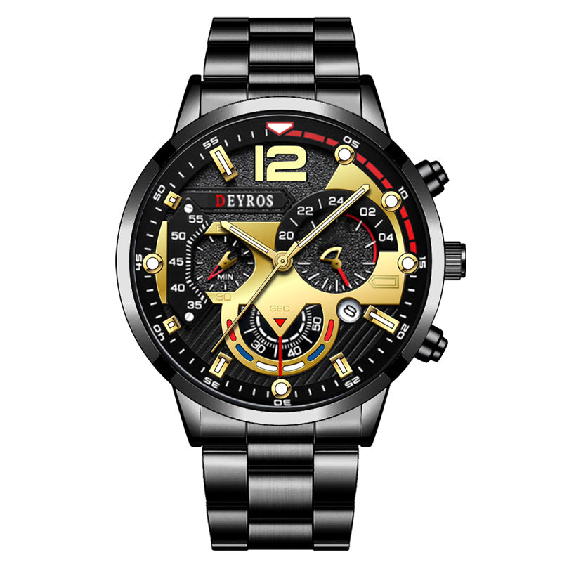 Six-hand Steel Band Quartz Watch Sports Men