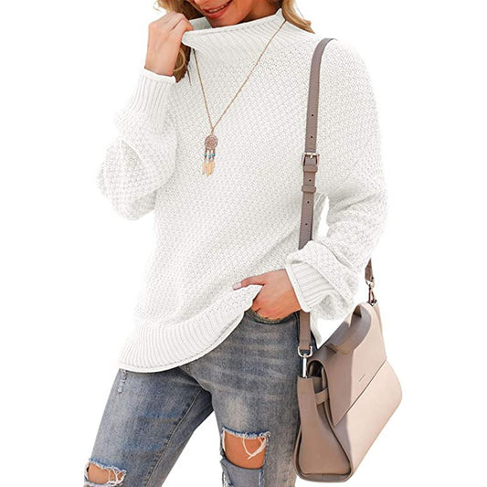 Half Turtleneck Plus Size Batwing Long Sleeve Pullover Loose Sweater