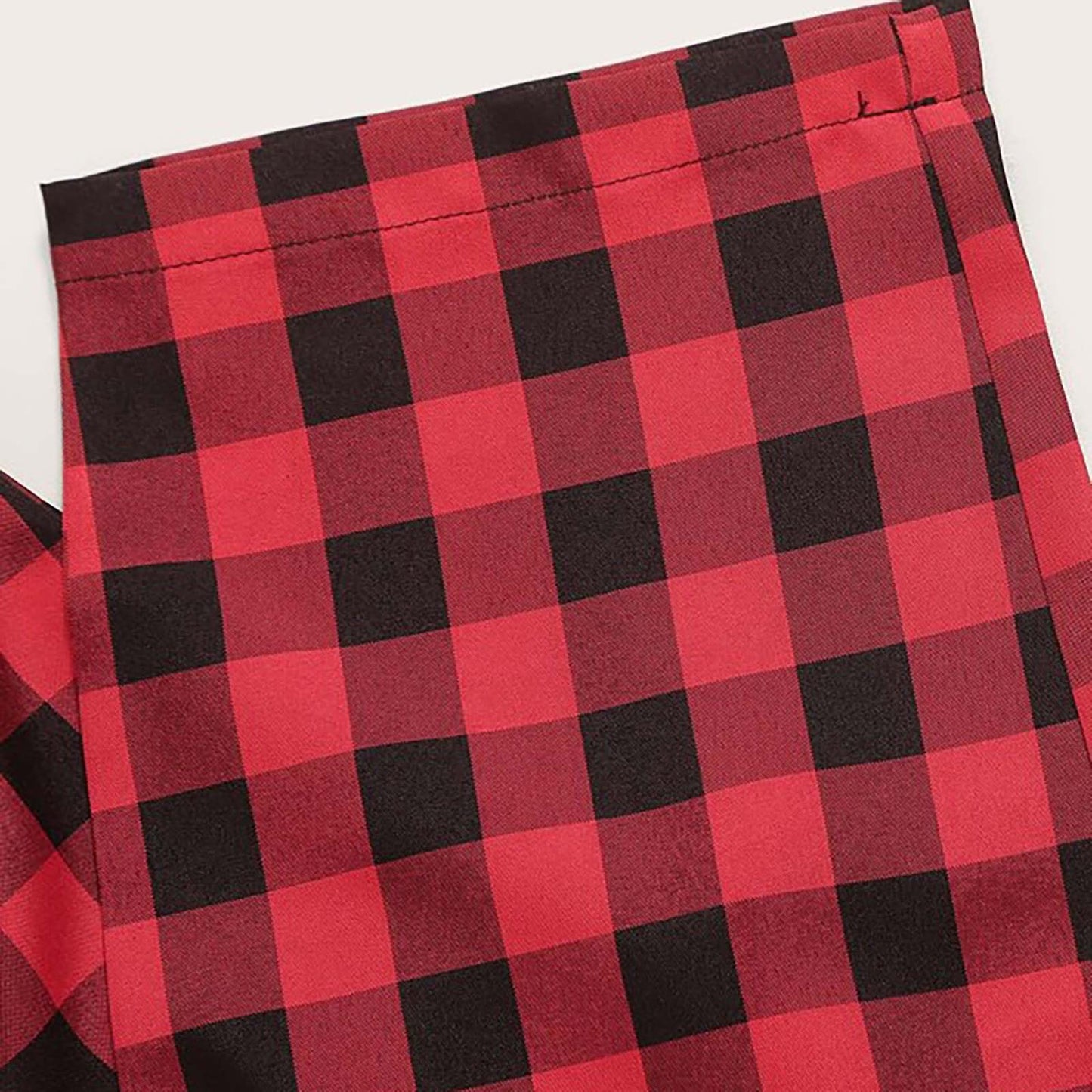 Camisole Red Plaid Casual Trousers Suit