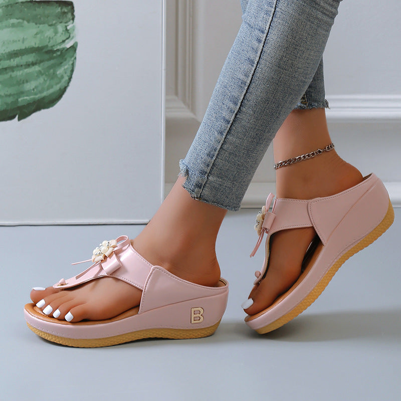 Women's Outerwear Flower Platform Wedge Sandals
