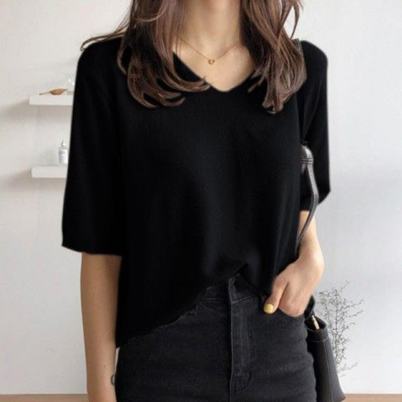 Loose Mori Girl Idle Style Drape Super Fairy Ice Silk Sweater