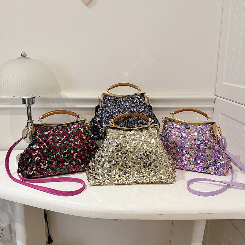 Women's Sequined Portable And Fashion Shell Bag