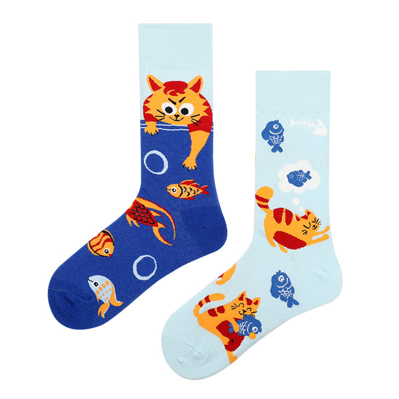 Animal Pattern Puppy Cat AB Asymmetric Mandarin Duck