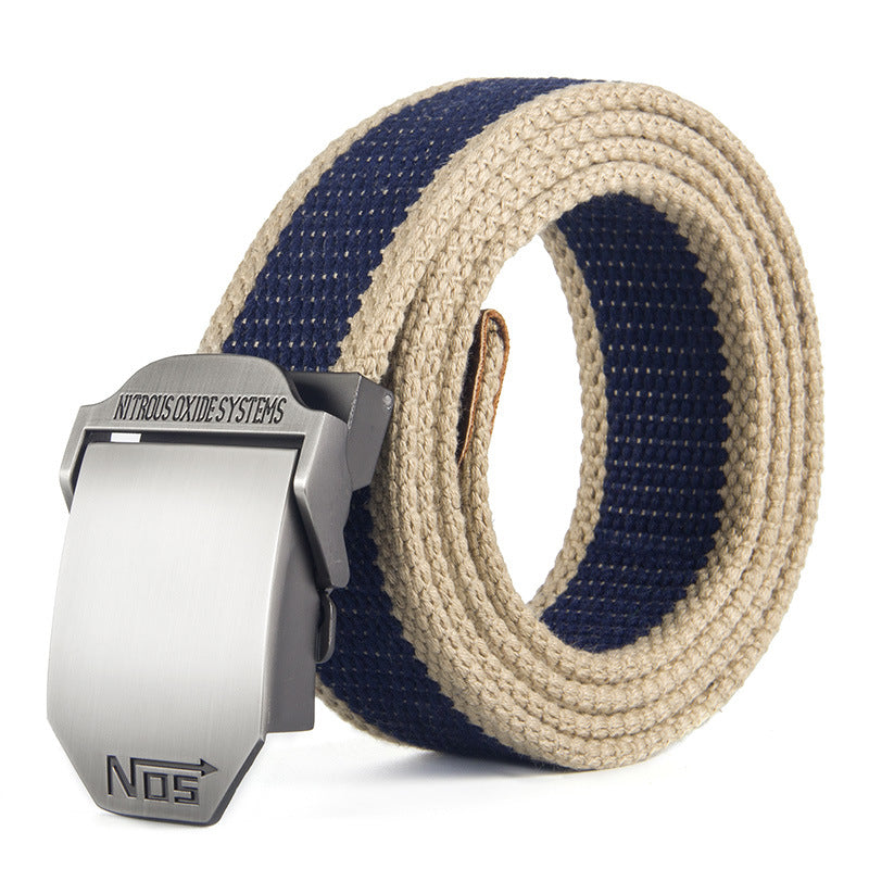 Thickened Outdoor Canvas Men's Leather  Casual Belt