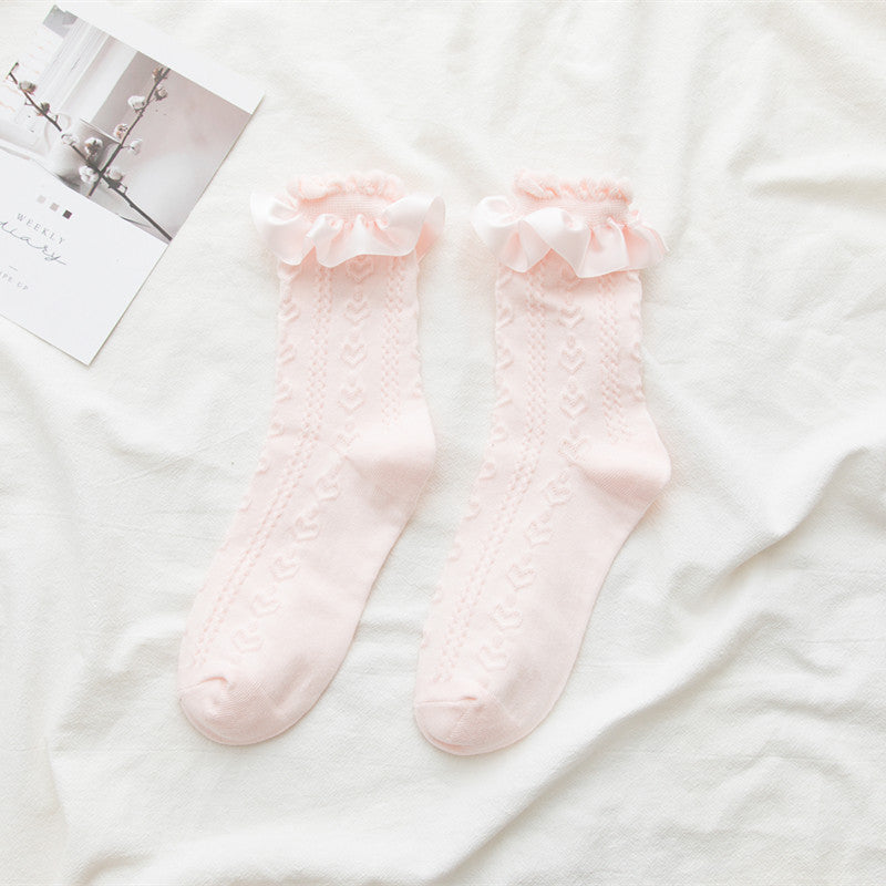 Japanese Cute Lolita Lace Bunching Socks
