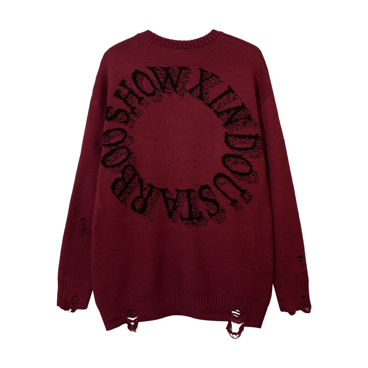 Lazy Style Interesting Design Sense Street Hip Hop Hiphop Couple Ripped Sweater