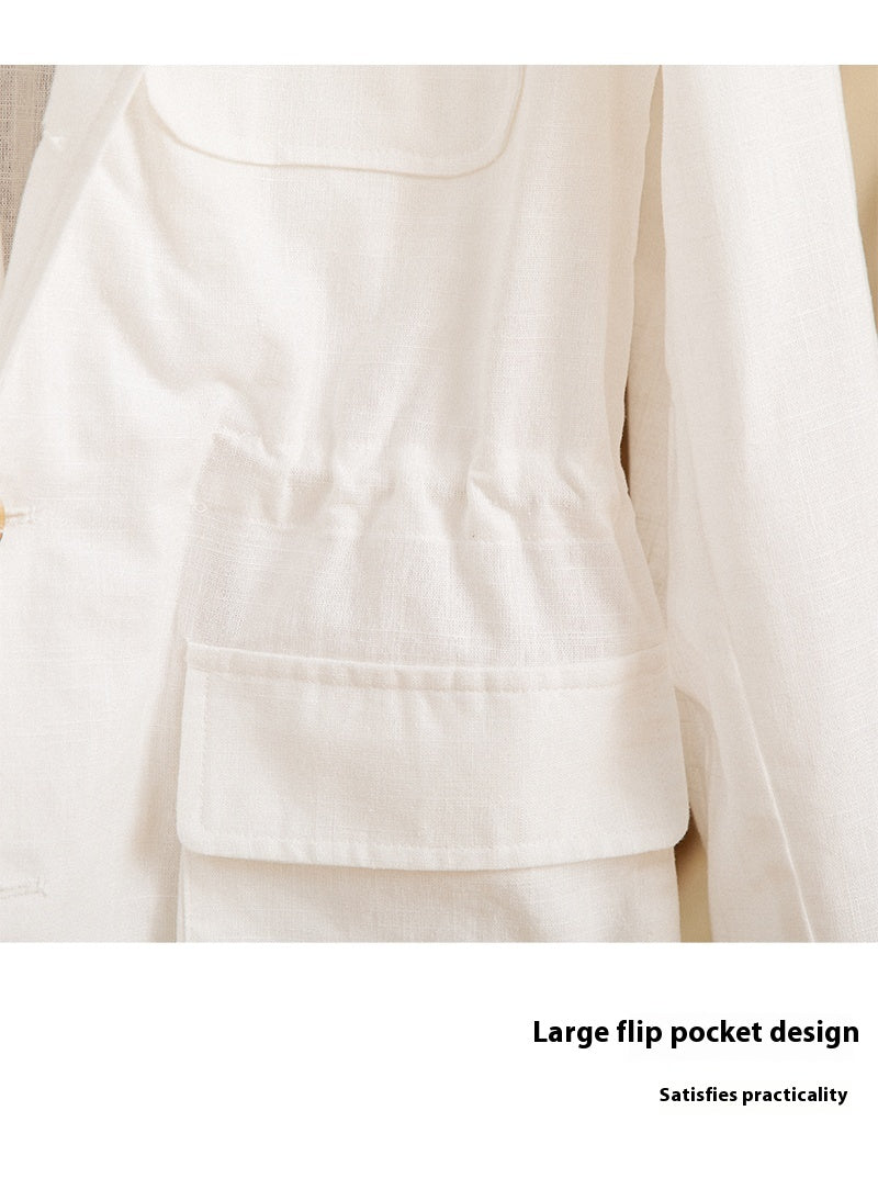 Men's Linen Cotton Thin Breathable Casual Coat Jacket