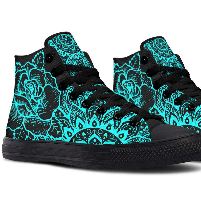 Men's And Women's Fashion Color Printing High-top Canvas Shoes