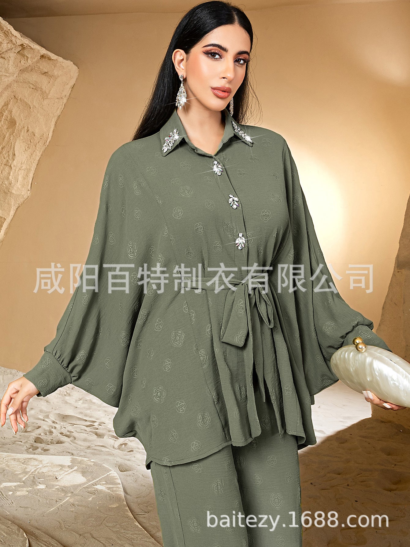 Women's Casual Shirt And Pants Two-Piece Set
