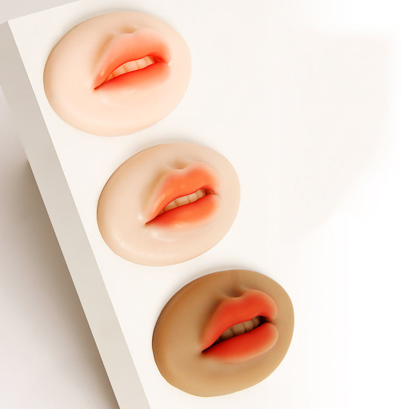 Tattoo Embroidery Practice Leather Lip Full Lips Pieces Three-dimensional Silicone Simulation Semi-permanent Novice Grain Lip Floating Lip Solid Mold