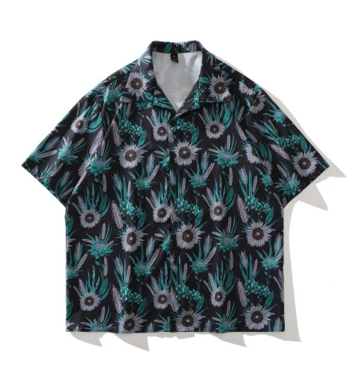 High Street Retro Dark Design Short Sleeve Shirt