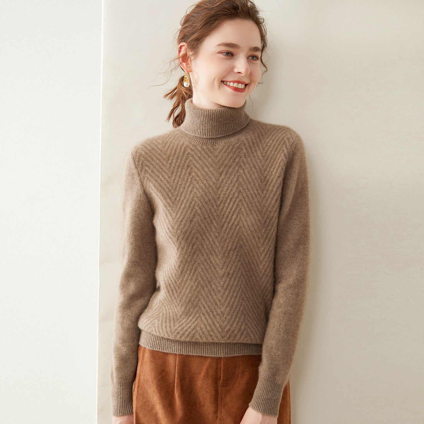 Knitted Cashmere Casual All-matching Fashion Pullover Bottoming Sweater