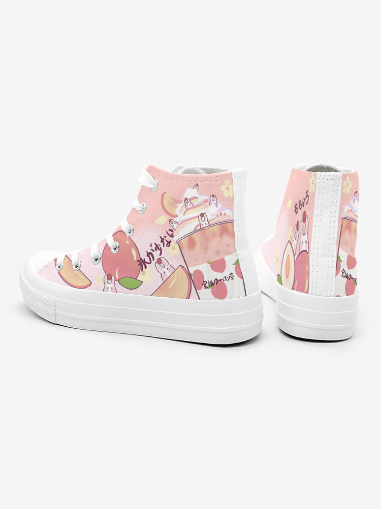 Japanese Women's High Top Two-dimensional Canvas Shoes