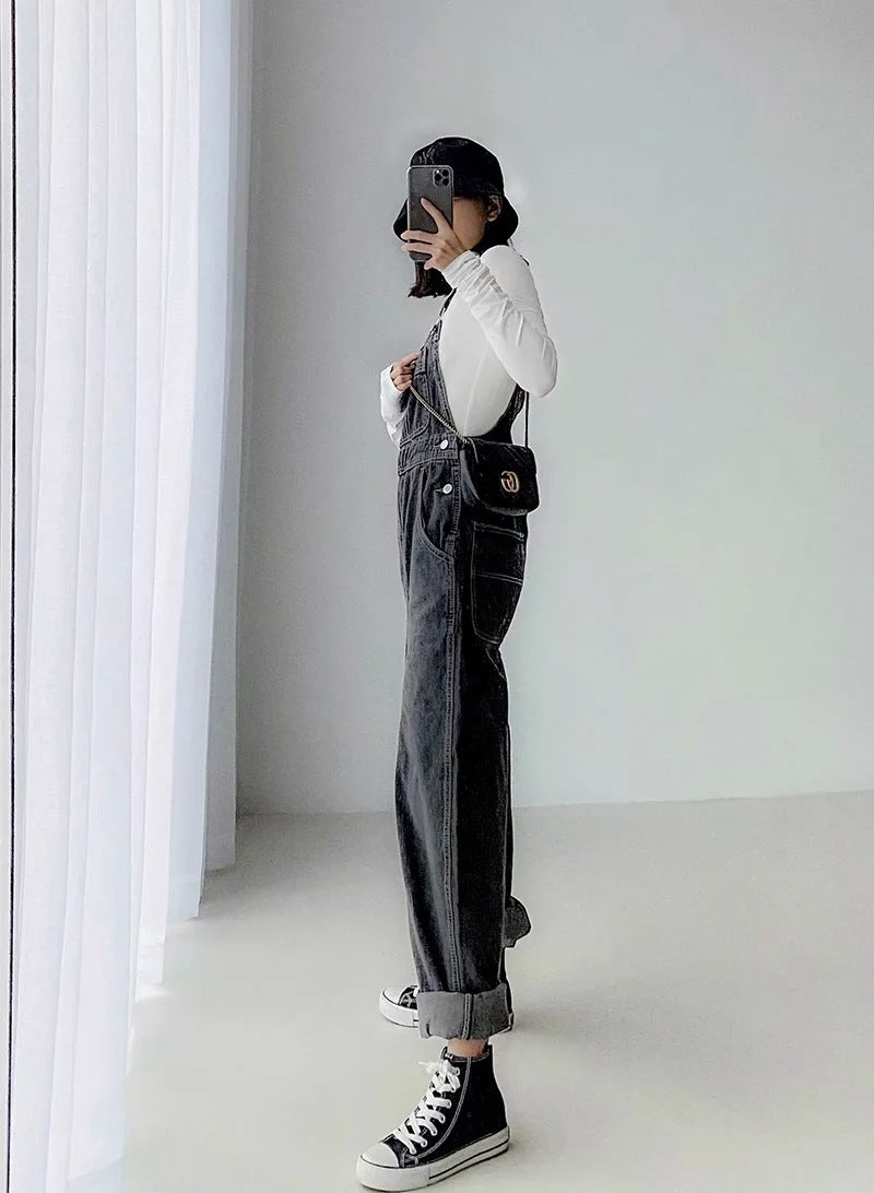 Løse, lige retro denim-selerbukser