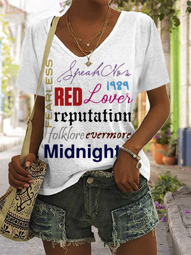 Printed Street Fashion Klassisk Hip Hop Rundhals T-shirt