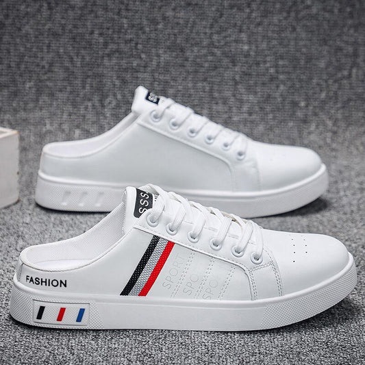Summer Men's Casual Breathable Semi Slipper White Shoes