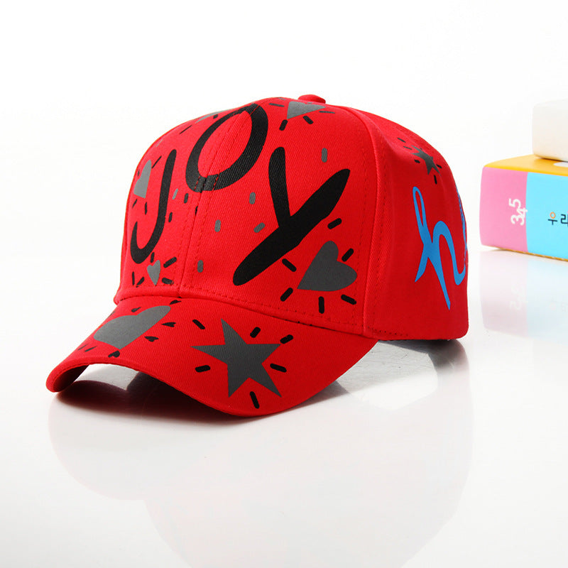 Parent-child Boys And Girls Curved Brim Graffiti Baseball