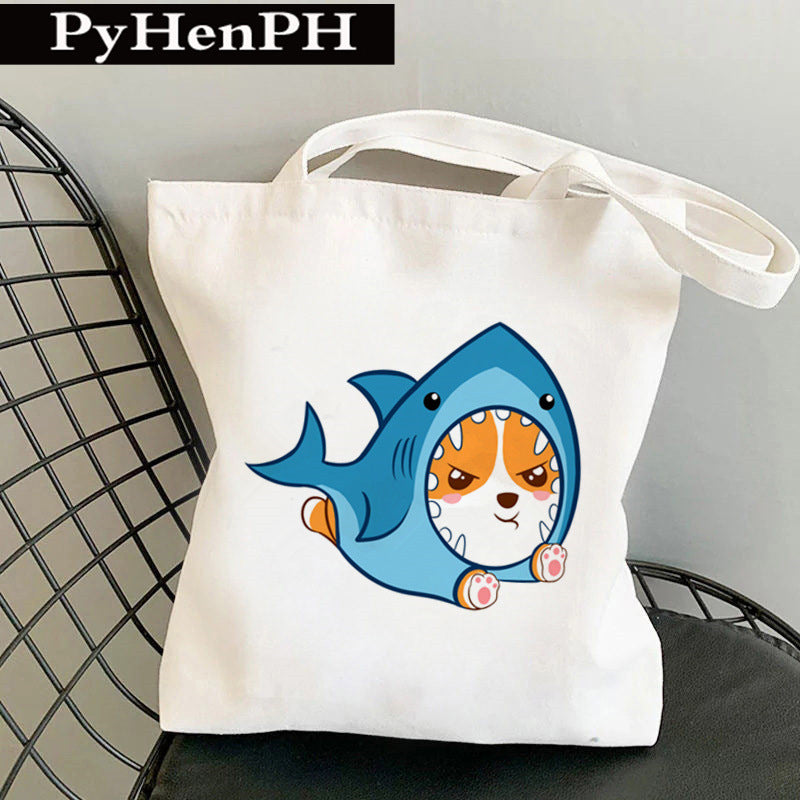 Canvas Tote Milk Tea Printing Shoulder Portable Canvas Bag