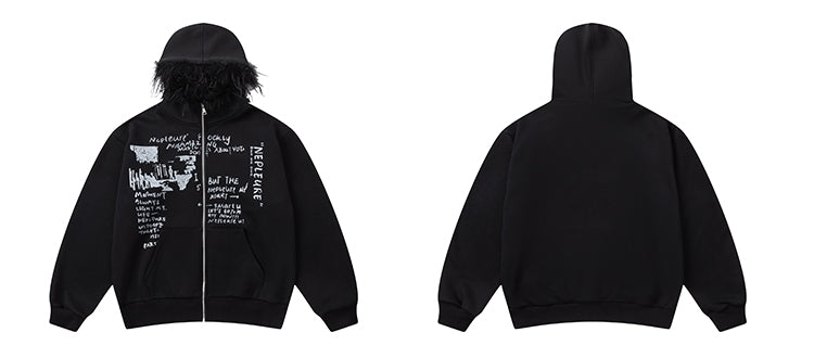 Tynd fløjlskrave med hætte, kort sweaterdesign