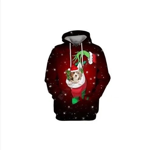 Christmas Men's And Women's Autumn And Winter Hooded Pullover