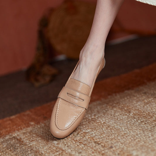 New Full-leather Flat Grandma Shoes Early Spring Shoes